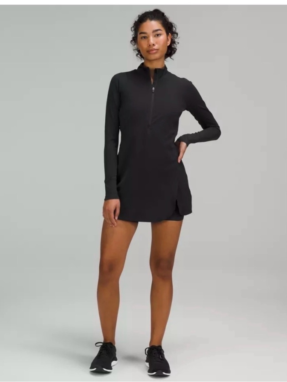 lululemon athletica Black Long-Sleeve Tennis Dress